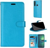 LuxeBass Hoesje geschikt voor Motorola One Macro hoesje book case turquoise - telefoonhoes - gsm hoes - telefoonhoesjes