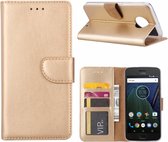 LuxeBass Hoesje geschikt voor Motorola Moto G6 Plus - Bookcase Goud - portemonnee hoesje - telefoonhoes - gsm hoes - telefoonhoesjes