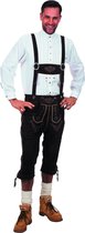 Wilbers & Wilbers - Boeren Tirol & Oktoberfest Kostuum - Lange Lederhose Karl-Heinz Zwart Man - Zwart - Maat 58 - Bierfeest - Verkleedkleding