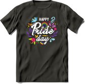 Pride Day | Pride T-Shirt | Grappig LHBTIQ+ / LGBTQ / Gay / Homo / Lesbi Cadeau Shirt | Dames - Heren - Unisex | Tshirt Kleding Kado | - Donker Grijs - XL