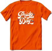 Pride Day | Pride T-Shirt | Grappig LHBTIQ+ / LGBTQ / Gay / Homo / Lesbi Cadeau Shirt | Dames - Heren - Unisex | Tshirt Kleding Kado | - Oranje - L