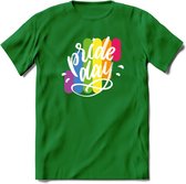 Pride Day | Pride T-Shirt | Grappig LHBTIQ+ / LGBTQ / Gay / Homo / Lesbi Cadeau Shirt | Dames - Heren - Unisex | Tshirt Kleding Kado | - Donker Groen - XXL