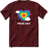 Pride Day | Pride T-Shirt | Grappig LHBTIQ+ / LGBTQ / Gay / Homo / Lesbi Cadeau Shirt | Dames - Heren - Unisex | Tshirt Kleding Kado | - Burgundy - M