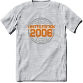 2006 Limited Edition Ring T-Shirt | Zilver - Goud | Grappig Verjaardag en Feest Cadeau Shirt | Dames - Heren - Unisex | Tshirt Kleding Kado | - Licht Grijs - Gemaleerd - S