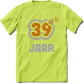 39 Jaar Feest T-Shirt | Goud - Zilver | Grappig Verjaardag Cadeau Shirt | Dames - Heren - Unisex | Tshirt Kleding Kado | - Groen - S