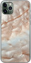 Geschikt voor iPhone 11 Pro Max hoesje - Mineralen - Natuursteen - Parelmoer - Siliconen Telefoonhoesje