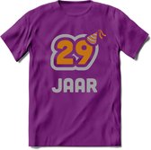 29 Jaar Feest T-Shirt | Goud - Zilver | Grappig Verjaardag Cadeau Shirt | Dames - Heren - Unisex | Tshirt Kleding Kado | - Paars - S