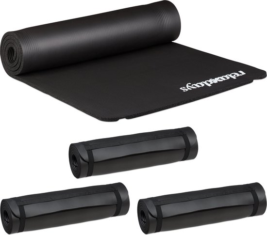 4x yogamat dik - sportmat - workout matje - jogamat - joga matje - zwart — afbeelding 5
