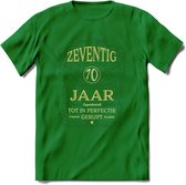 70 Jaar Legendarisch Gerijpt T-Shirt | Mos - Ivoor | Grappig Verjaardag en Feest Cadeau Shirt | Dames - Heren - Unisex | Tshirt Kleding Kado | - Donker Groen - L