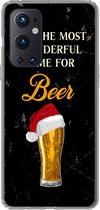 Geschikt voor OnePlus 9 Pro hoesje - It's the most wonderful time for beer - Kerst - Quotes - Bier - Spreuken - Siliconen Telefoonhoesje