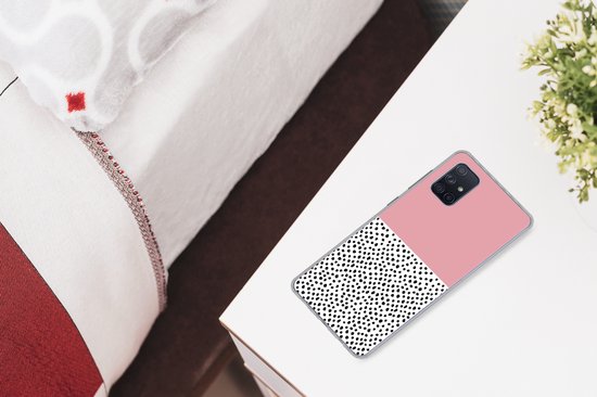Coque Samsung Galaxy A51 5G - Pois - Zwart - Rose - Siliconen