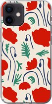 Telefoonhoesje Geschikt voor iPhone 12 hoesje - Bloemen - Roos - Patronen - Siliconen Telefoonhoesje