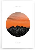 Walljar - Sunrise Mountain Luttach - Muurdecoratie - Poster