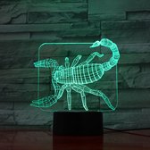 3D Led Lamp Met Gravering - RGB 7 Kleuren - Scorpioen