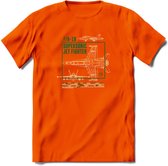 F-18 Vliegtuig T-Shirt | Unisex leger Kleding | Dames - Heren Straaljager shirt | Army F16 | Grappig bouwpakket Cadeau | - Oranje - L