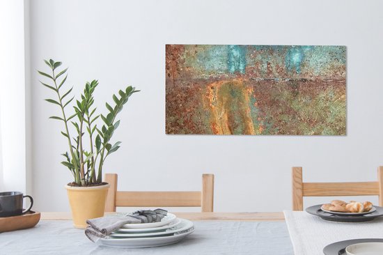 Toile Peinture Rouille - Oranje - Marron - 80x40 cm - Décoration murale