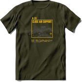 A-10 Warthog Vliegtuig T-Shirt | Unisex leger Kleding | Dames - Heren Straaljager shirt | Army F16 | Grappig bouwpakket Cadeau | - Leger Groen - M