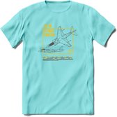 AV-8B Vliegtuig T-Shirt | Unisex leger Kleding | Dames - Heren Straaljager shirt | Army F16 | Grappig bouwpakket Cadeau | - Licht Blauw - XXL