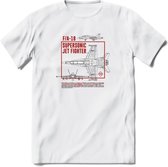 Vliegtuig T-Shirt | Unisex leger Kleding | Dames - Heren Straaljager shirt | Army F16 | Grappig bouwpakket Cadeau | - Wit - 3XL