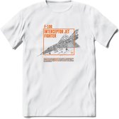 F-106 Vliegtuig T-Shirt | Unisex leger Kleding | Dames - Heren Straaljager shirt | Army F16 | Grappig bouwpakket Cadeau | - Wit - L