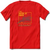 F-15 Vliegtuig T-Shirt | Unisex leger Kleding | Dames - Heren Straaljager shirt | Army F16 | Grappig bouwpakket Cadeau | - Rood - XXL