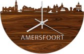 Skyline Klok Amersfoort Palissander hout - Ø 40 cm - Woondecoratie - Wand decoratie woonkamer - WoodWideCities