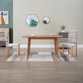 vidaXL Eetkamerstoelen 2 st stof crème