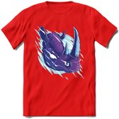 Dieren T-Shirt | Neushoorn shirt Heren / Dames | Wildlife rhino cadeau - Rood - XL