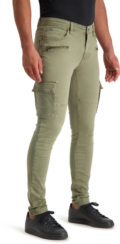 span Onderdompeling behandeling Purewhite - Jone Cargo 545 Heren Skinny Fit Jeans - Groen - Maat 28 |  bol.com