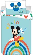 Disney Mickey Mouse BABY Dekbedovertrek Regenboog - 100 x 135 cm - Katoen