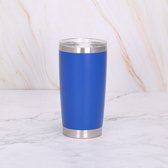 Koffiebeker Voor Onderweg - 600 ML - Donker Blauw -  Koffie To Go - Thermo - Isoleerbeker - Thermosbeker - Isoleerfles