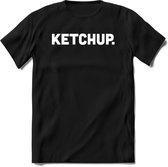 Ketchup - Snack T-Shirt | Grappig Verjaardag Kleding Cadeau | Eten En Snoep Shirt | Dames - Heren - Unisex Tshirt | - Zwart - 3XL