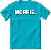 Moppie - Valentijn T-Shirt | Grappig Valentijnsdag Cadeautje voor Hem en Haar | Dames - Heren - Unisex | Kleding Cadeau | - Blauw - S