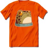 Kikkker vriend T-Shirt Grappig | Dieren reptielen Kleding Kado Heren / Dames | Animal Skateboard Cadeau shirt - Oranje - XXL