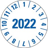 Jaarkeuringssticker wit met speciale kleving, vel 25 mm - 21 per vel 2025