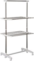 HOMdotCOM Droogrek met 2 niveaus 83-140 x 62 x 139cm