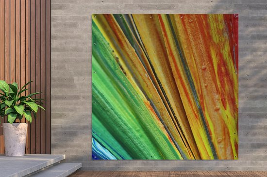 Affiche de Jardin Peinture à l'huile colorée - 200x200 cm - Toile de jardin - Affiche d'extérieur.