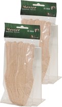 50x houten wegwerp messen bestek 16 cm bio/eco - BBQ/verjaardag/picknick bestek berkenhout