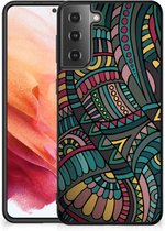 Hoesje Bumper Geschikt voor Samsung Galaxy S21 Telefoon Hoesje met Zwarte rand Aztec