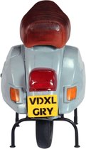 Cooper Group® Scooter barkruk - Leer - Massief gerecycled hout - Grijs