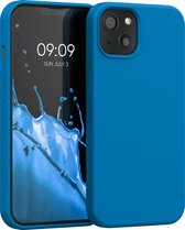 kwmobile telefoonhoesje voor Apple iPhone 13 - Hoesje met siliconen coating - Smartphone case in rifblauw