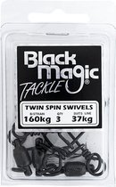 Black Magic Twin Spin Ball Bearing Swivels - 160kg - Zwart