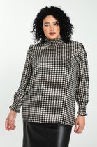 Paprika Dames Hemd met pied-de-coqmotief - Blouse - Maat 52