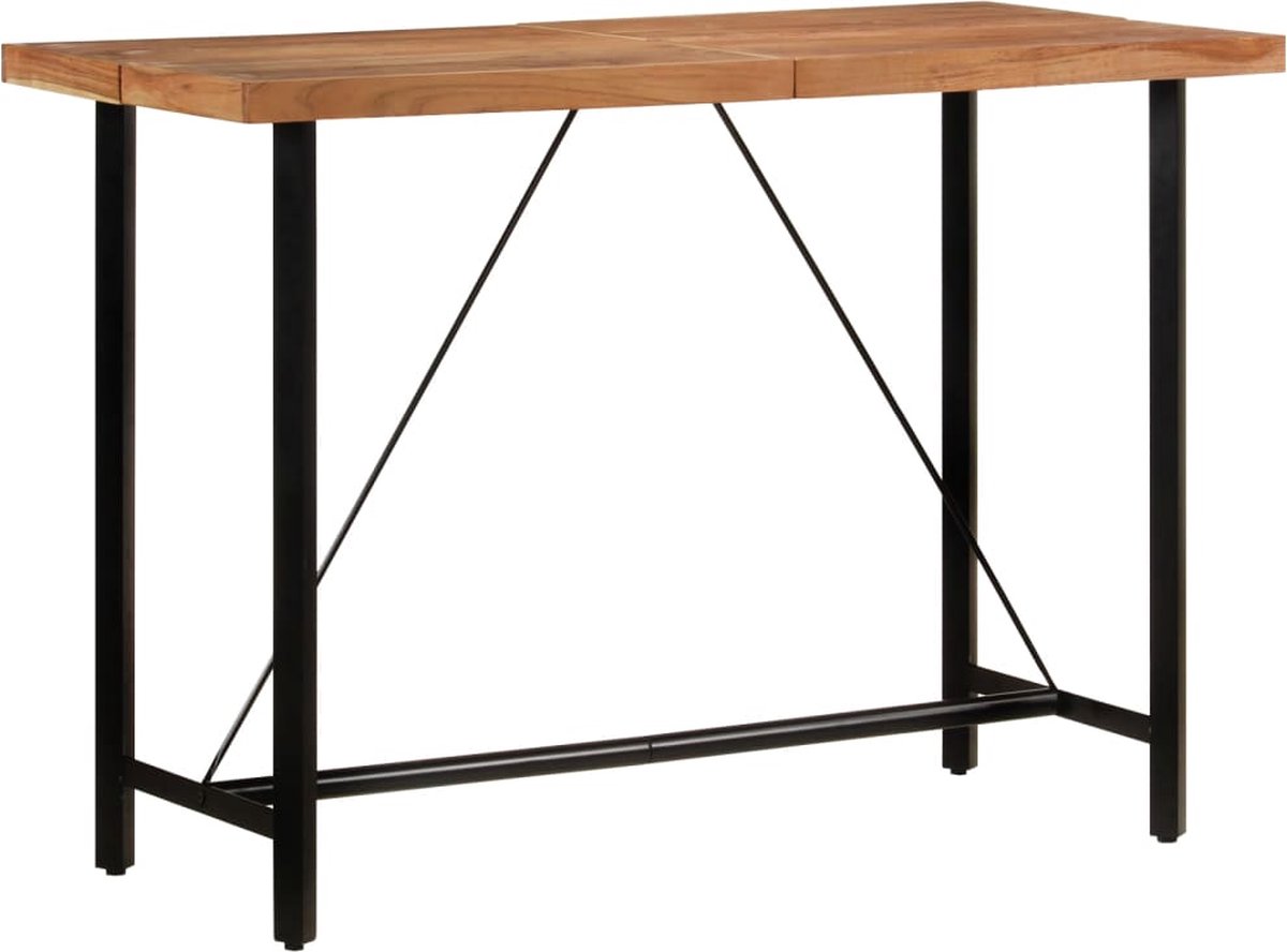 vidaXL Bartafel - 150x70x107 - cm - massief - acaciahout - en - ijzer Bruin