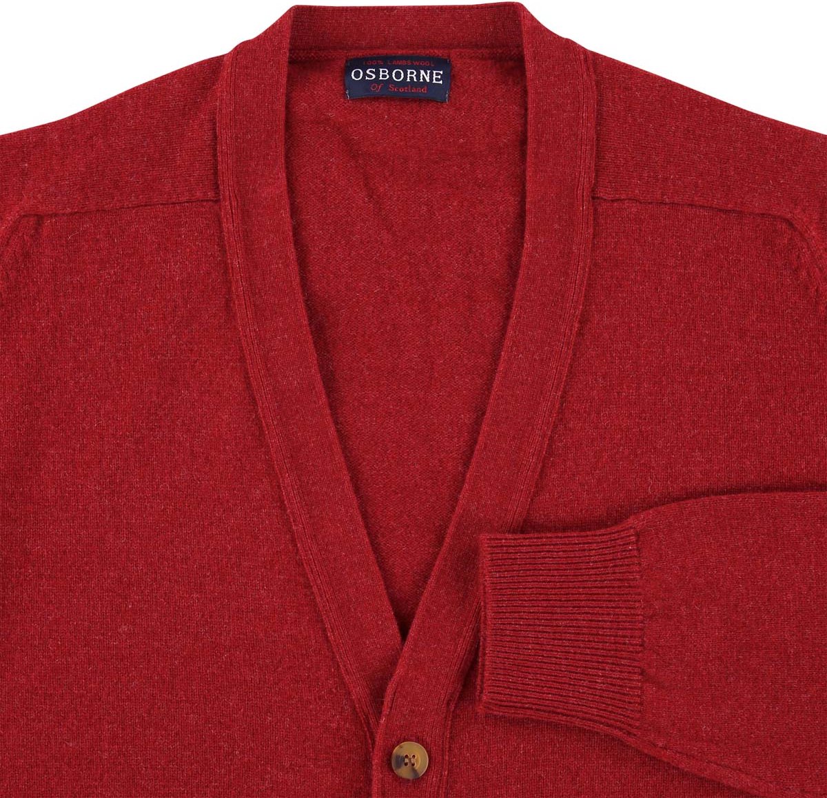 Osborne Knitwear Cardigan met knopen - Lamswol - Poppy Melange - M