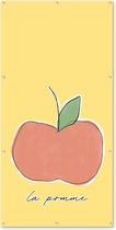 Tuinposter - Appel - Fruit - Tuin - Tuinschilderij - Schuttingposter - 100x200 cm - Tuindoek - Buitenposter