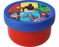 foto van Mepal fruitbox Campus – 300 ml – Inclusief fruitvorkje – Sluit goed af – Snackdoosje – Avengers