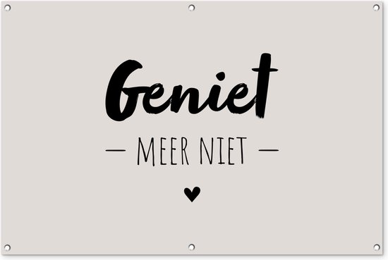 Affiche de jardin - Dictons - Enjoy - Citations - Beige - Enjoy no more - Texte - 120x80 cm - Décoration de Jardin - Toile de jardin