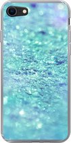 Coque iPhone SE 2020 - Texture scintillante bleue à la lumière - Coque en Siliconen pour téléphone