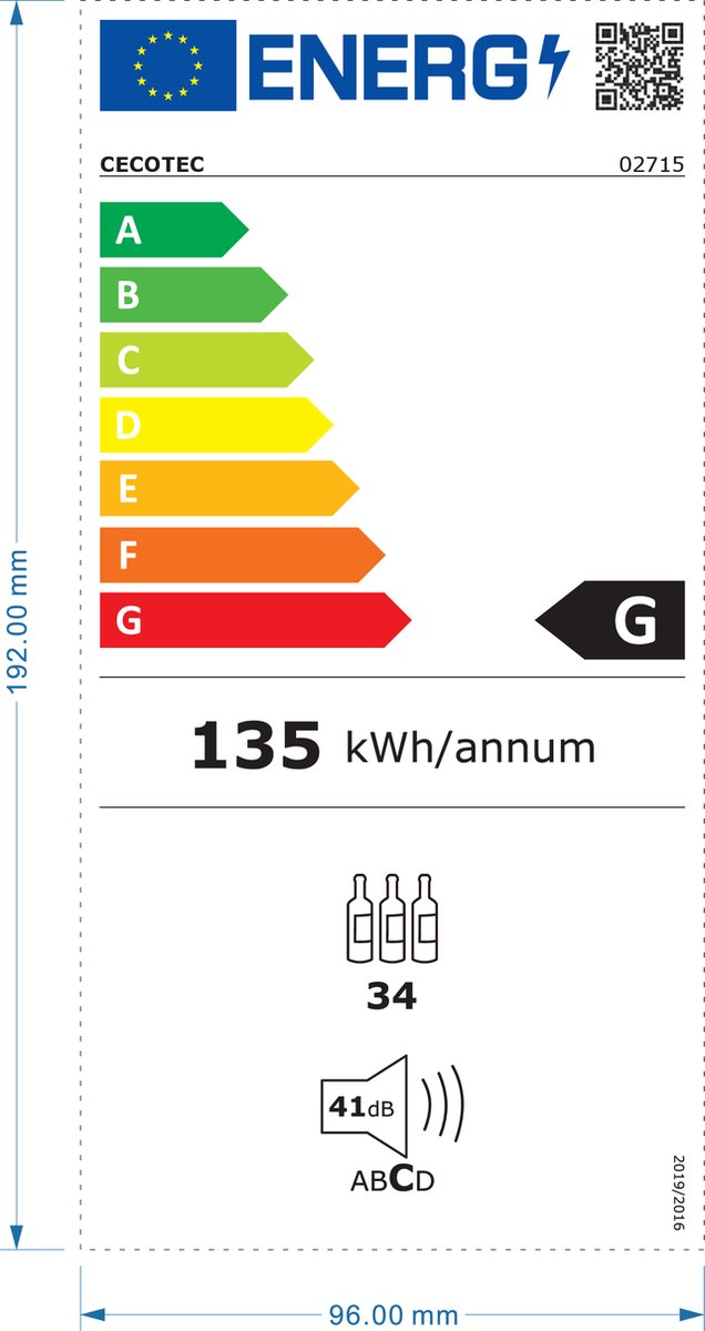 Cecotec Bolero Grandsommelier Wijnkoelkast 34 flessen - afbeelding 2